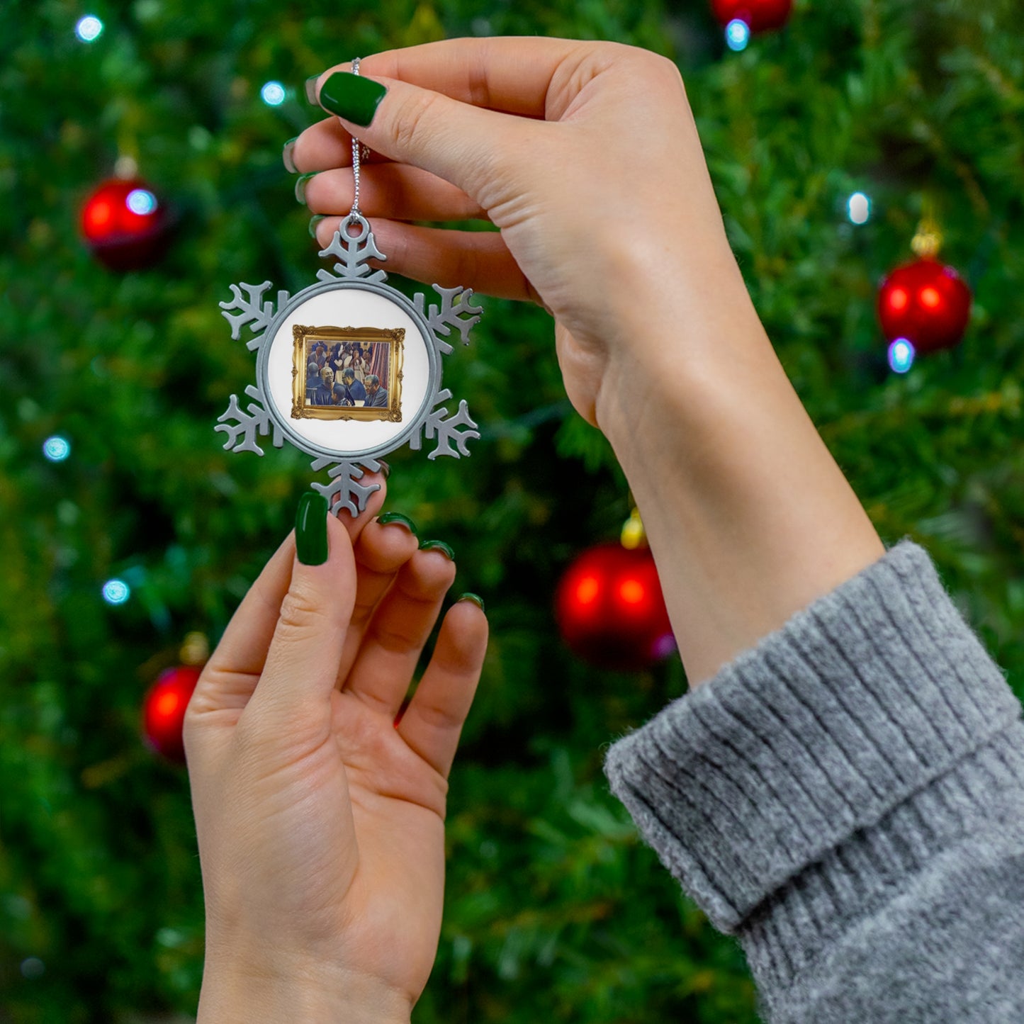 Baptism Pewter Snowflake Ornament