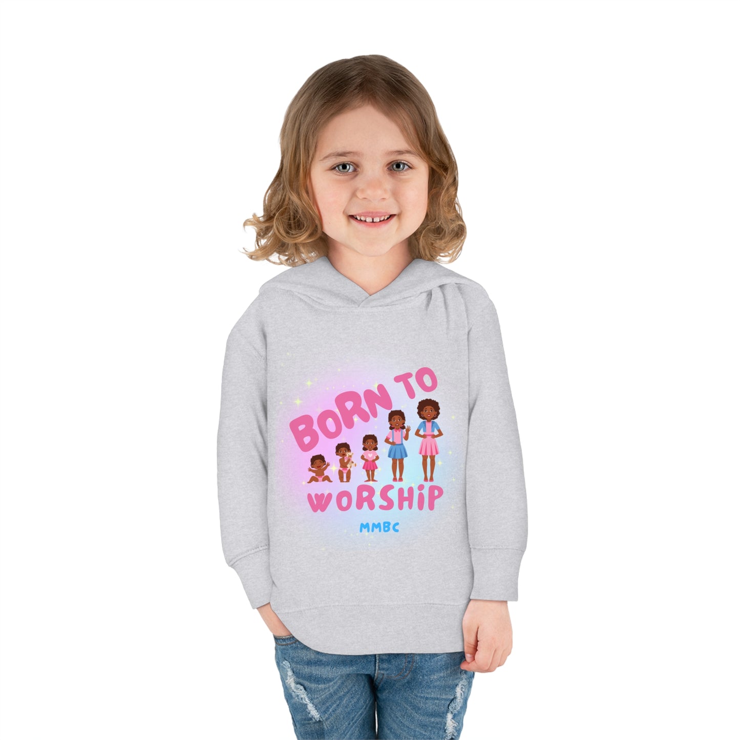 Btw Toddler Pullover Fleece Hoodie pink