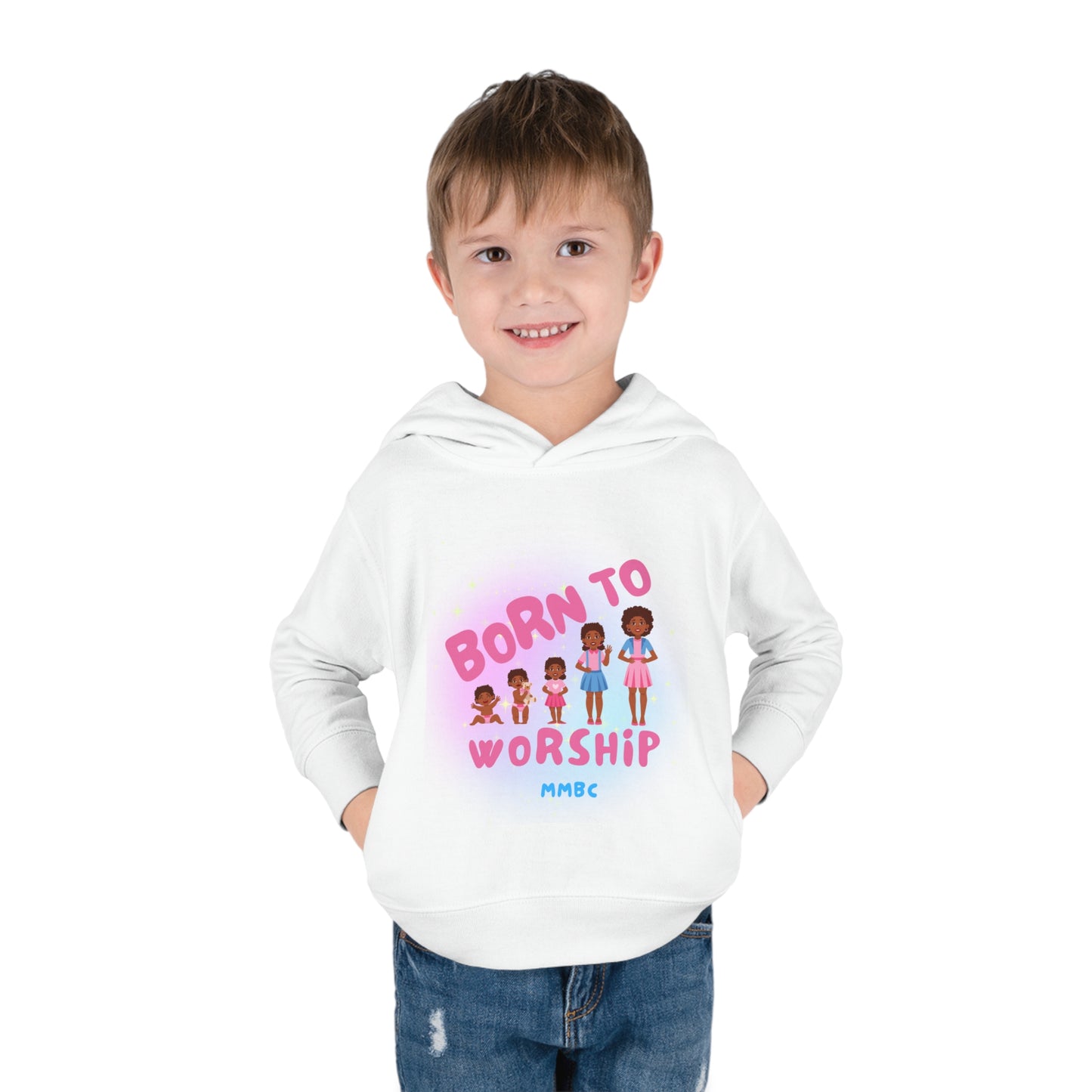 Btw Toddler Pullover Fleece Hoodie pink