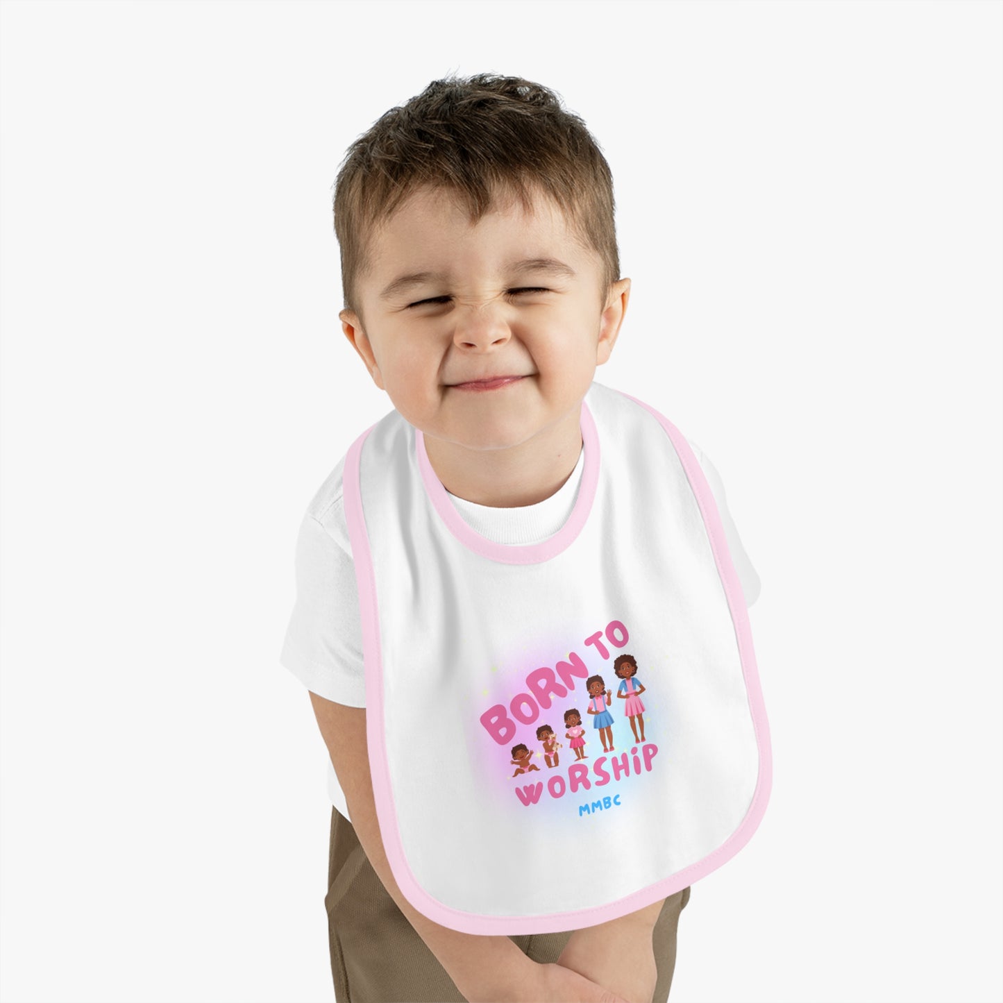 Born To Worship Bib-Pink