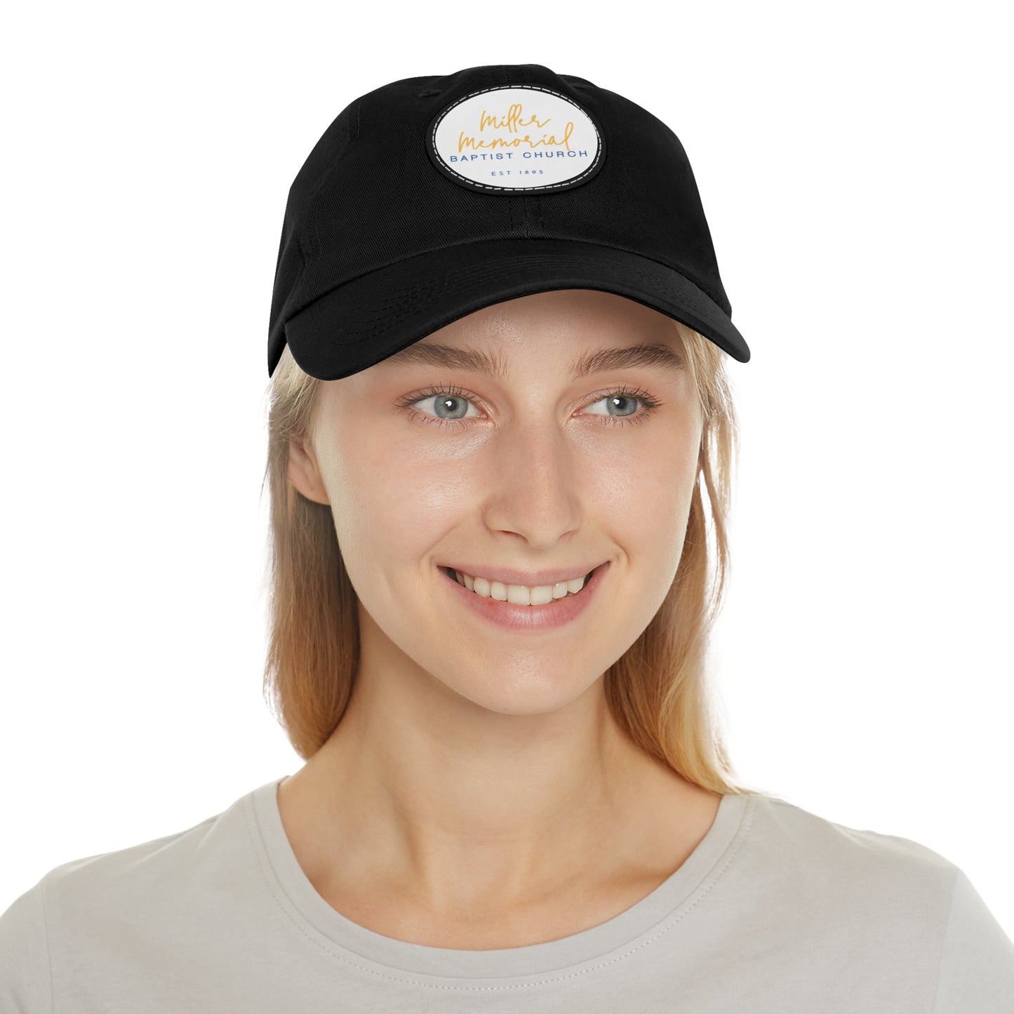 Hat with Leather Patch (Round) -