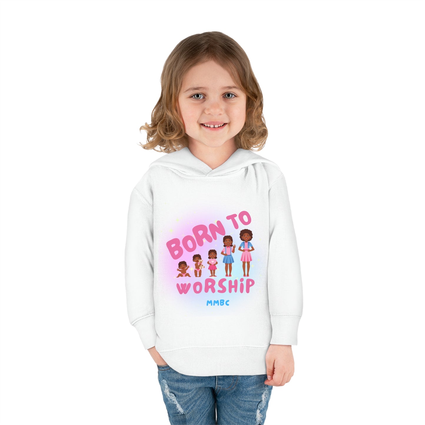 Btw Toddler Pullover Fleece Hoodie pink