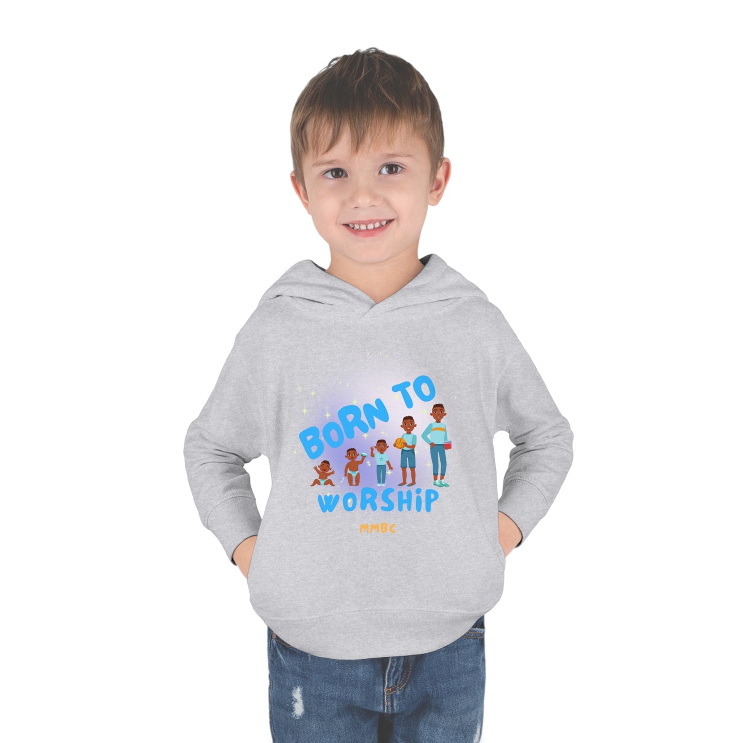 Toddler Pullover Fleece Hoodie btw blue