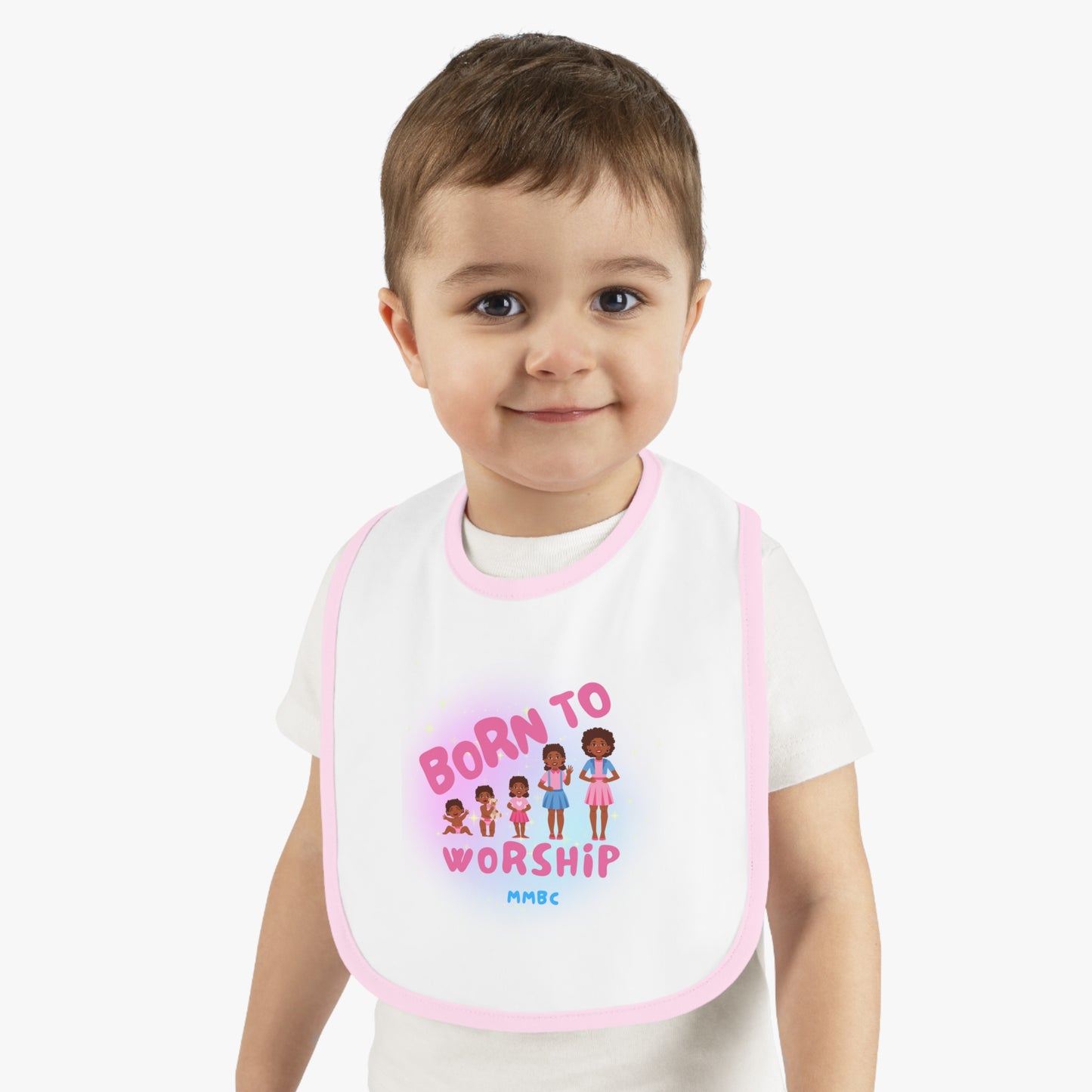 Born To Worship Bib-Pink