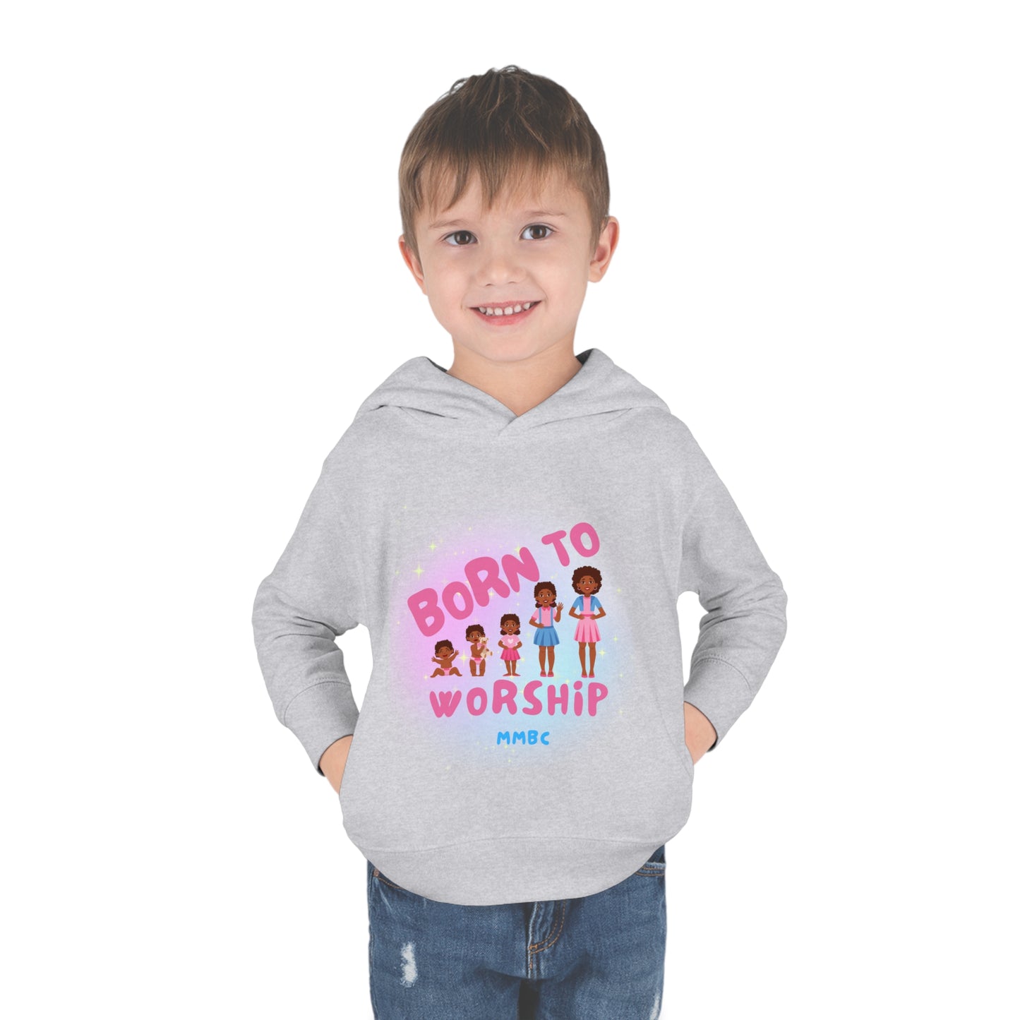 Btw Toddler Pullover Fleece Hoodie pink