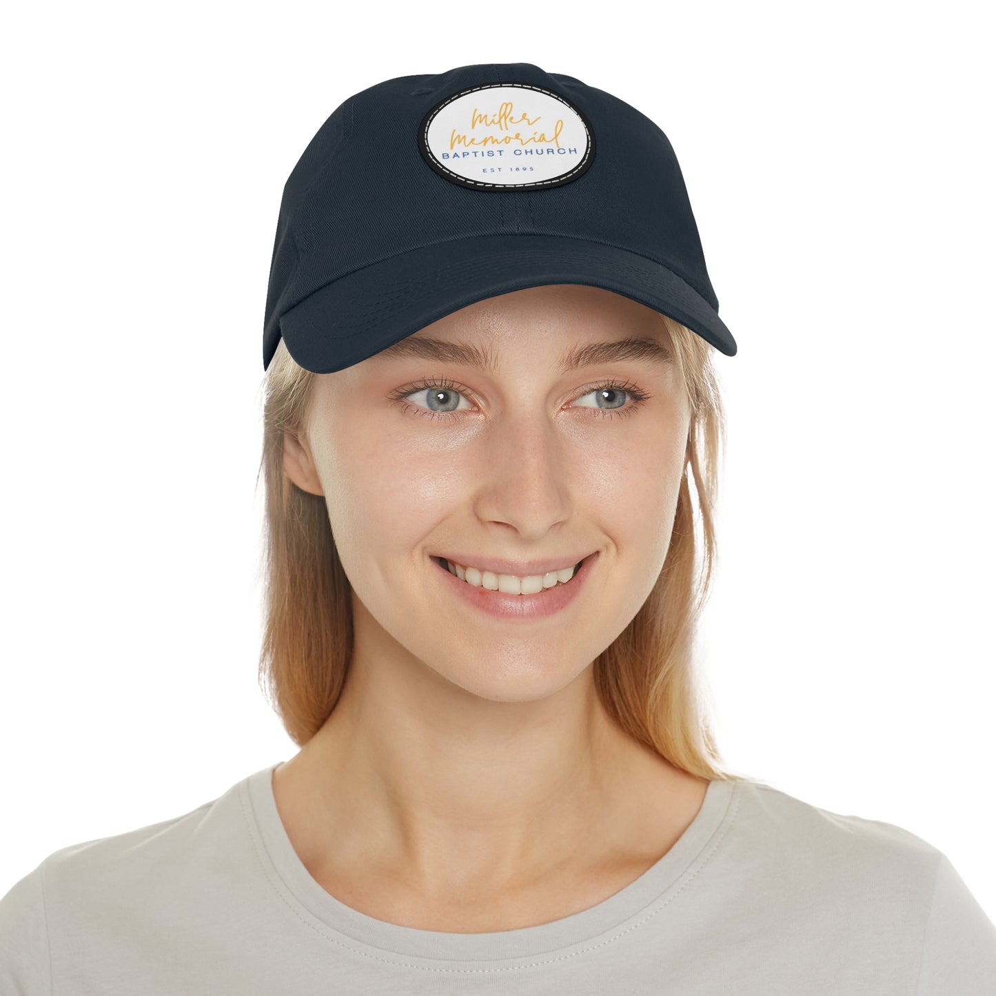 Hat with Leather Patch (Round) -