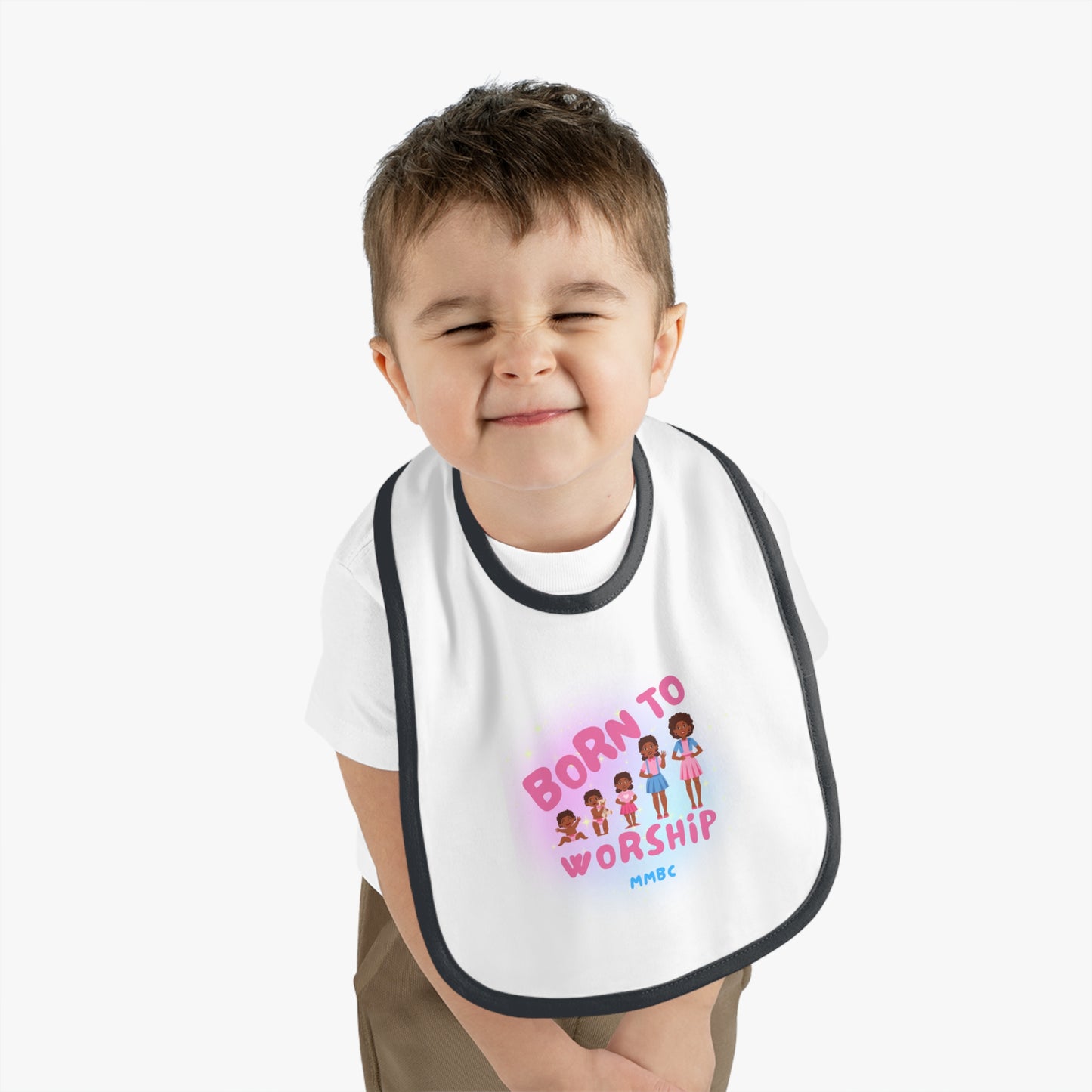 Born To Worship Bib-Pink